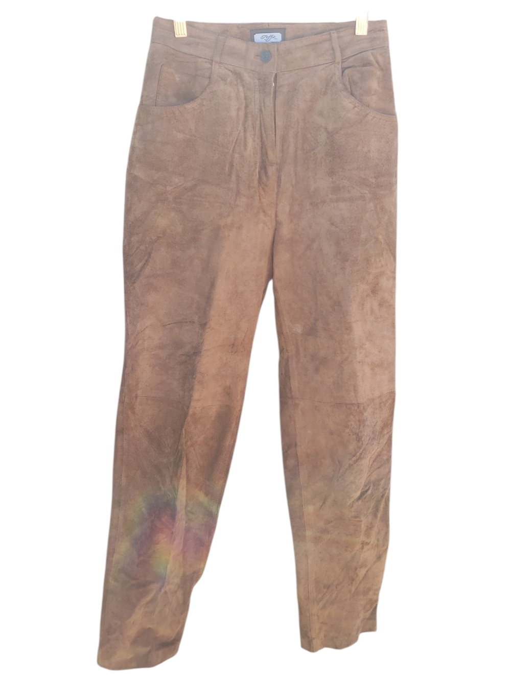 Sz 8 Genuine Suede Leather Vintage 90s High-Waisted Tapered Pants ITakeOffers🏇